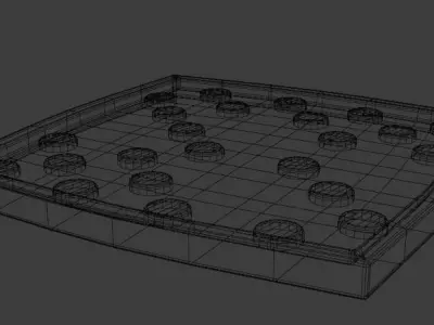 Stylized Daam Board Free low-poly 3D model