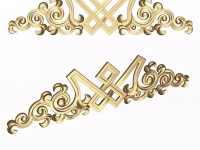 Carved Plaster Molding Decoration 040 Low-poly 3D model