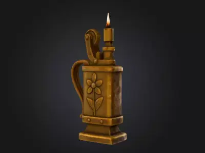 Vintage Floral Lighter Low-poly 3D model
