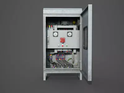 Industrial Electrical Control Panel Low-poly 3D model