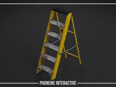Ladder Model - Game Ready Asset with 3 LODs and 4K PBR Textures Low-poly 3D model