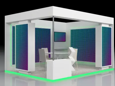 4m x 3m Booth Design 3D model