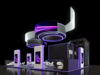 Exhibition Stand - 12m x 09m 3D model - 108m 3D model  3D model