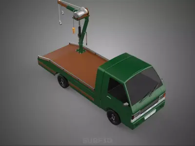ARMY MILITARY WAR PICKUP TOW TRUCK CRANE WRECKER HOIST WINCH CAR 3D model