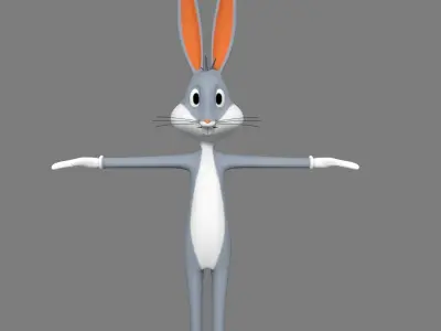 Bugs Bunny T-Pose For Animation 3D model