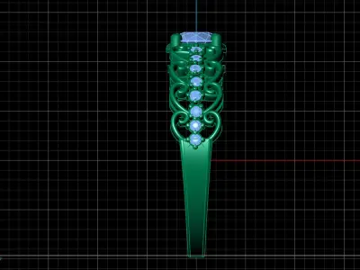 Rings for Women Womens Rings Stone Ring Ready STL 3DM Models  3D print model