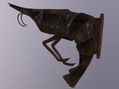 Sign Shrimp Low-poly 3D model