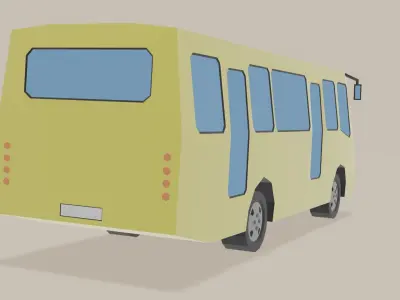 Minibus bus Low-poly 3D model