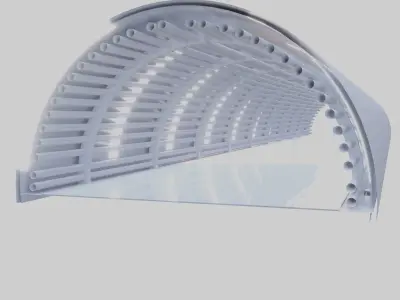 Tunnel arched structure with roof 3D model