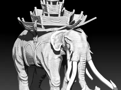 War elephants 3D model