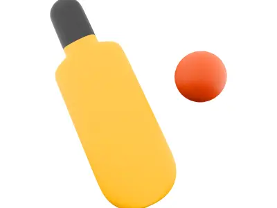 3d cricket ball on white background 3D model