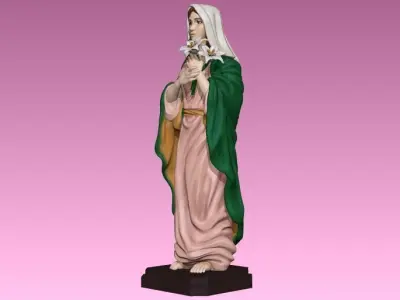 estatua virgen maria 3D print model