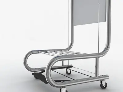 Mobile Hamper Stand Low-poly 3D model