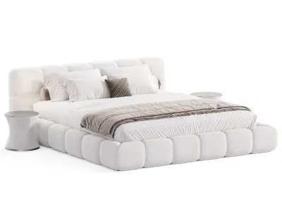 Modern Upholstered Bed Frame 3D model
