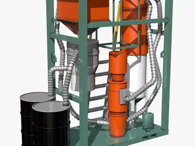 Sponge Blasting Industrial Equipment 3D model