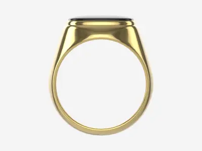 Gold Ring with Stone Jewelry 09 3D model