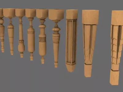 Modern Furniture Legs 3D model