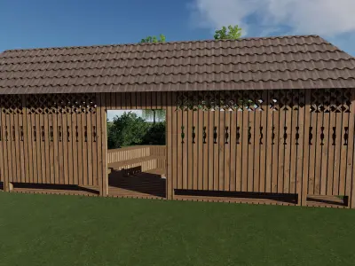 Landscape architecture  Low-poly 3D model