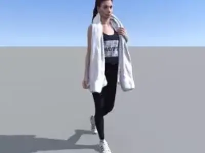 Myriam woman wearing scarf Free 3D model