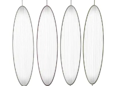 Bowling lane pony wall custom metal oval PBR 3D model