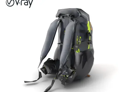 Advanced Sports Backpack with Modular Design model pack Low-poly 3D model