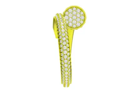 A7837 Diamond Nail Ring 3D print model
