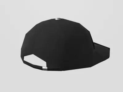 black stylistic cap Low-poly 3D model