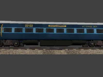 Indian 3rd AC Coach Model 3D model