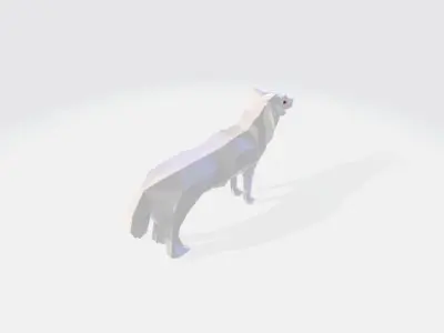  ROBOTIC WOLF Low-poly 3D model