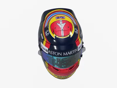 Albon helmet 2020 Low-poly 3D model