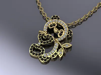 Panda Pendant Jewelry Gold 3D print model