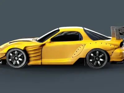 Race Car Mazda RX 7 Low-poly 3D model