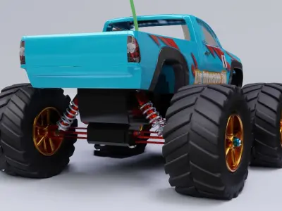 Rc car truck model in Blender 3D 3D model