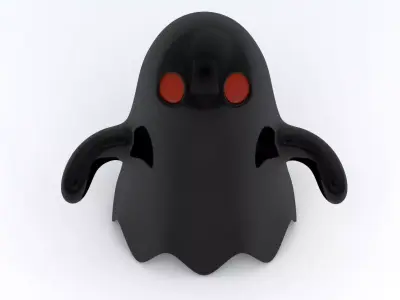 Little Cartoon Ghost Black 3D model