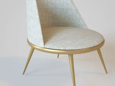 Modern White Chair Low-poly 3D model