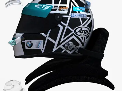 Kobayashi helmet 2017 2018 Low-poly 3D model