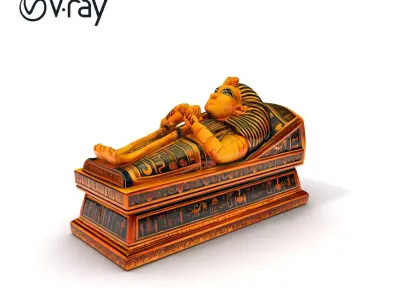 Ancient Egyptian Sarcophagus Model Pack Low-poly 3D model