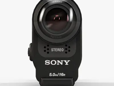 Sony HDR-AS200V action camera with Case Low-poly 3D model