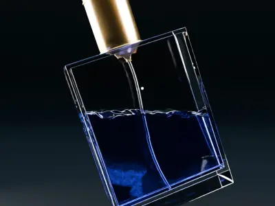 Cosmetic perfume bottels 3D model set for advertising 3D model