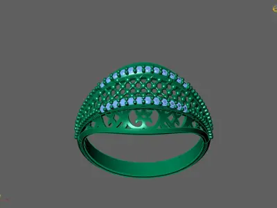Women Ring With Stone Diamond Ready STL 3DM Models Womens Rings 3D print model order