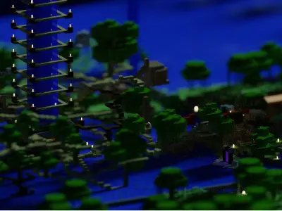 Mapa Minecraft - Torre - base de captura de la lana Free 3D model
