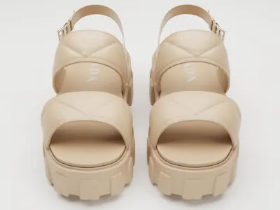 Sandals Prada Quilted Low-poly 3D model
