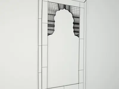 Antique Moorish Arched Mirror 3D model