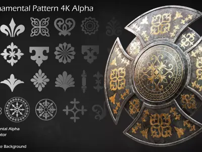 100 Ornamental Pattern 4K Alpha Texture