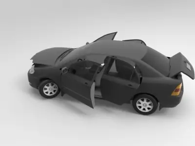 Toyota Corolla rigged Free low-poly 3D model