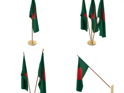 Bangladesh Flag Pack 3D model