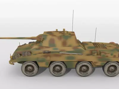 Historical WW2 armored car Low-poly 3D model