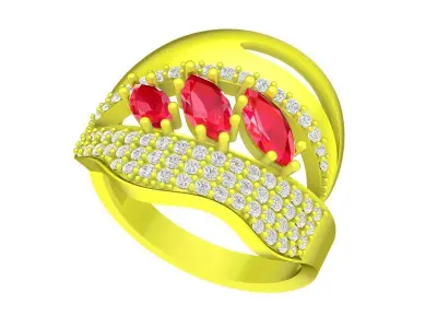 5738 luxury diamond women ring  3D print model