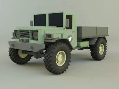 military pickup vehicle 3D model