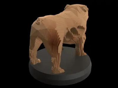 Parametric V Old Bulldog Low-poly 3D model